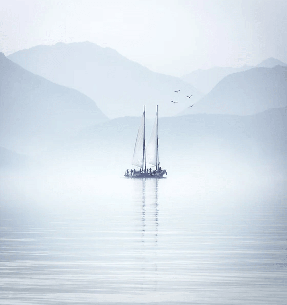 Papier peint lac Annecy navigation - Muralconcept