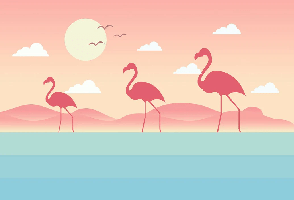 Papier peint enfant tropical flamant rose, XXL, tendance