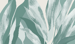 Papier peint panoramique étoffe florale vert d'eau - Muralconcept