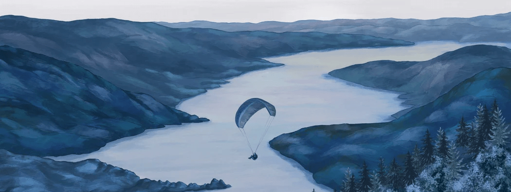 Papier peint col de la Forclaz bleu - Muralconcept