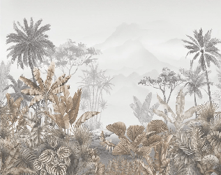 Papier peint tendance tropical sepia, XXL, tendance