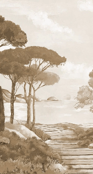 Tapete „Spaziergang in den Calanques“ monochrom