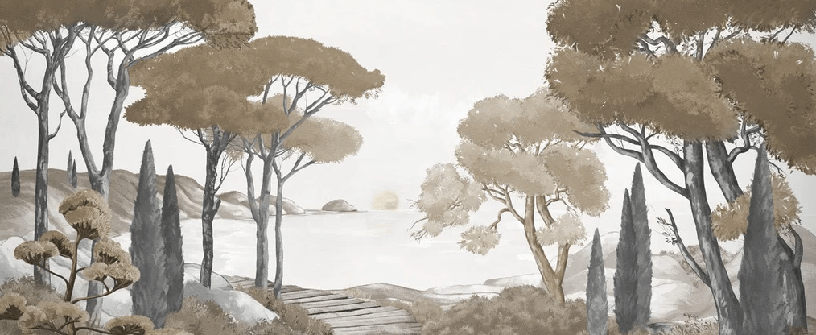 Tapete „Spaziergang in den Calanques“ braun