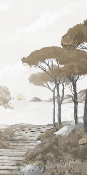 Papier peint balade dans les calanques brun - Muralconcept