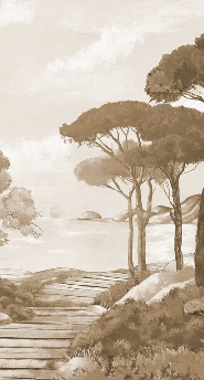 Tapete „Spaziergang in den Calanques“ monochrom