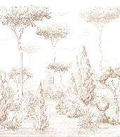 Papier peint style romain pinède sépia - Muralconcept