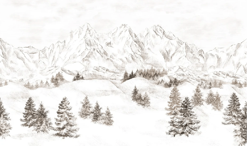 Papier peint montagne massif des Alpes, XXL, tendance