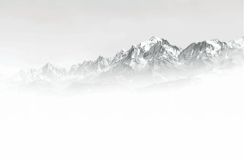Papier peint Mont Blanc dans la brume noir et blanc, XXL, tendance