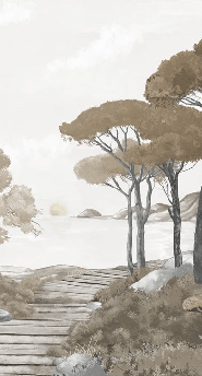 Tapete „Spaziergang in den Calanques“ braun