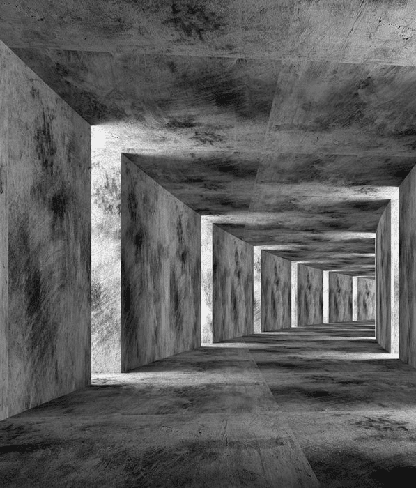 Papier peint trompe l'oeil 3D industriel - Muralconcept