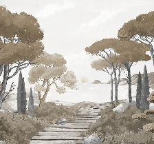 Tapete „Spaziergang in den Calanques“ braun