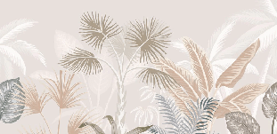Papier peint panoramique jungle terracotta - Muralconcept