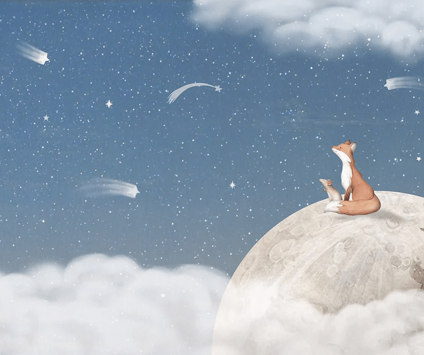 Tapete Baby Nacht beruhigend blau