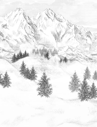 Papier peint montagne sommets de Chamonix - Muralconcept