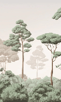 Tapete „Leichter Wind im Pinienwald“