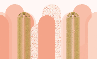 Tapete Art Deco Grafik Trend Rosé