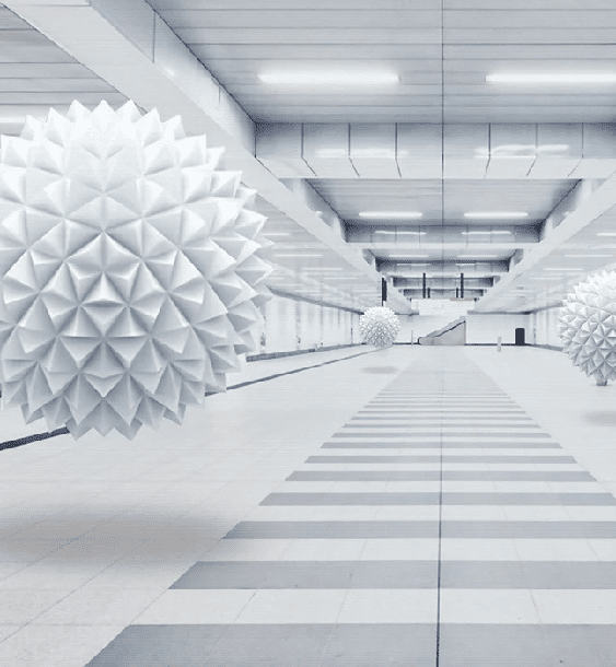 Papier peint Trompe l'oeil 3D tendance in the air - Muralconcept