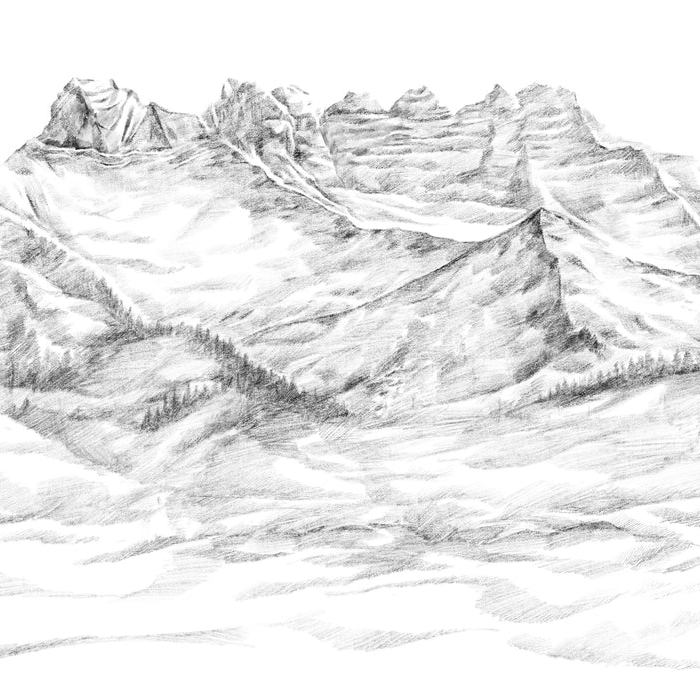 Papier peint montagne Suisse - Les dents du midi - Muralconcept