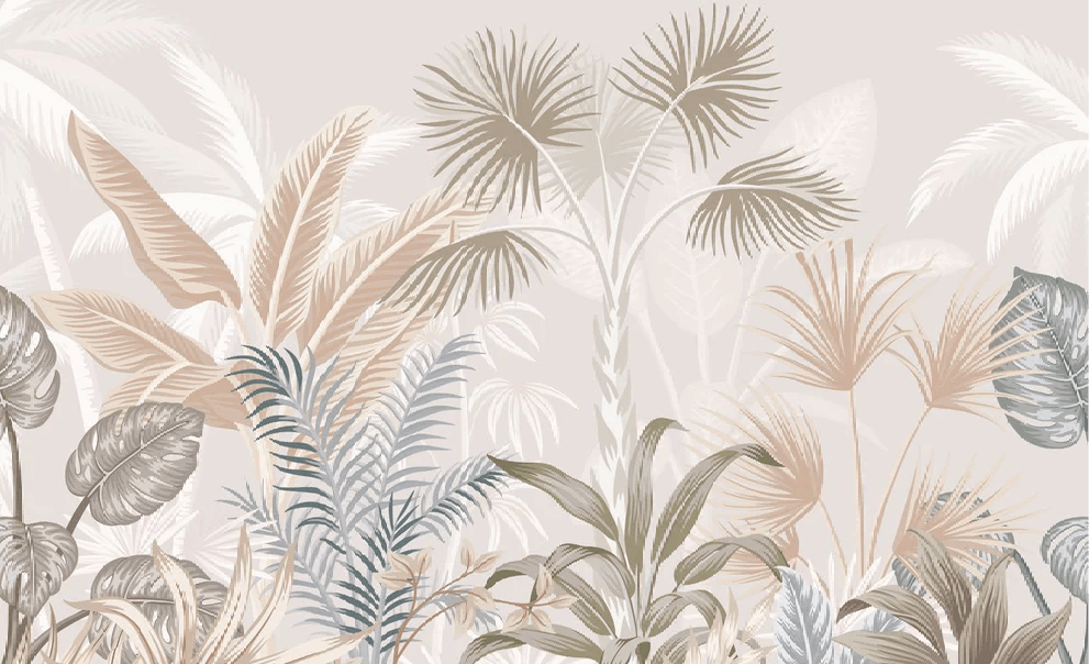 Papier peint panoramique jungle terracotta - Muralconcept
