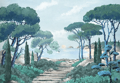 Tapete „Spaziergang in den Calanques“