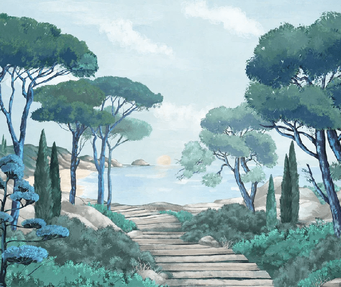 Papier peint balade dans les calanques, XXL, tendance