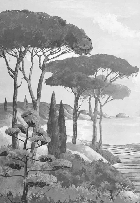 Tapete „Spaziergang in den Calanques“ monochrom
