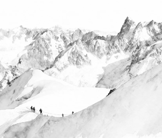 Papier peint alpinisme la cordée - Vallée blanche - Muralconcept
