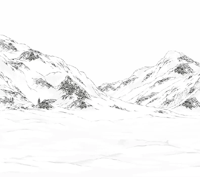 Tapete val Isère schwarz und weiß