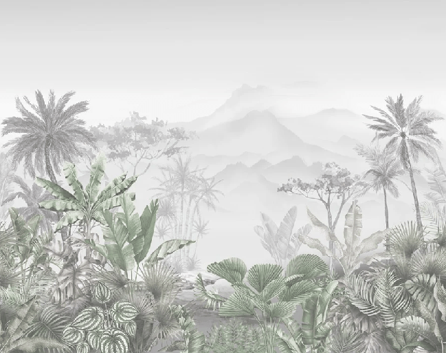 Papier peint tendance tropical vert, XXL, tendance