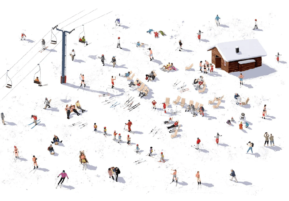 Après-Ski-Panorama-Hintergrundbild