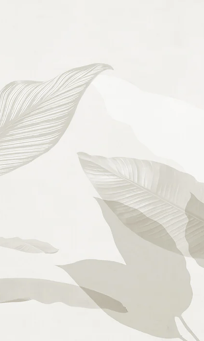 Papier peint feuillage moderne sépia, XXL, tendance