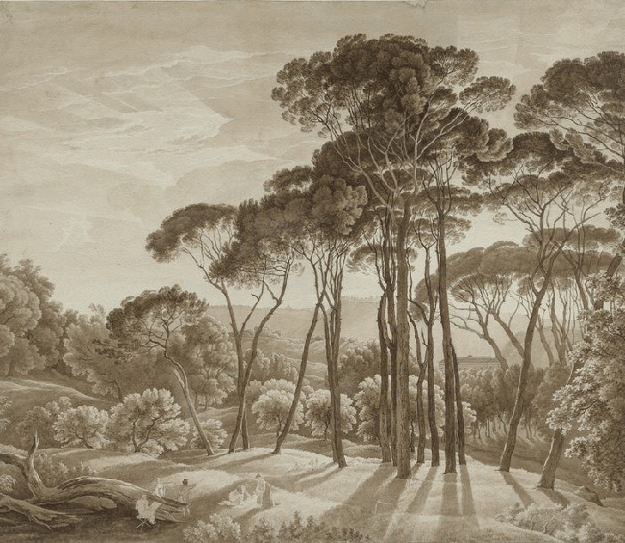Papier peint hall paysage Italie ambré - Muralconcept