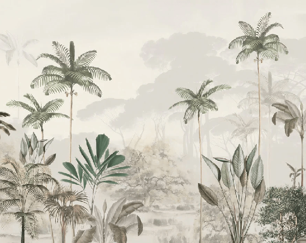 Papier peint panoramique jungle eden vert - Muralconcept