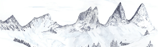 Papier peint aquarelle d’un rêve Alpin - Muralconcept