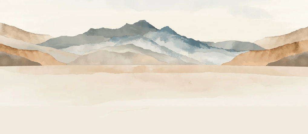 Tapete Berg im Nebel terracotta - Muralconcept