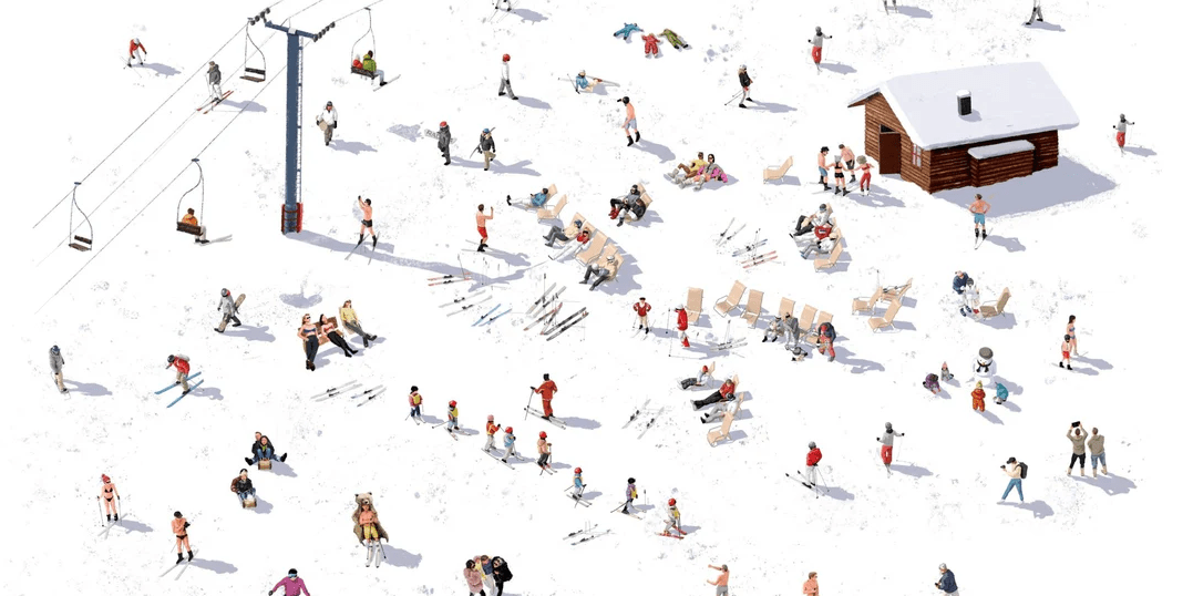 Papier peint panoramique après ski - Muralconcept