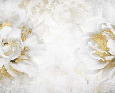 Papier peint Fleur Or - Muralconcept