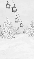 Papier peint montagne télécabine rouge - Muralconcept