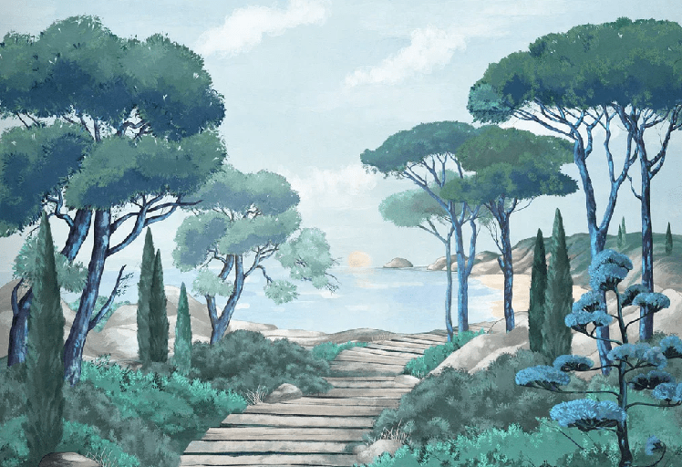 Tapete „Spaziergang in den Calanques“