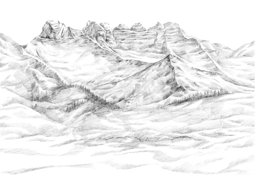 Papier peint montagne Suisse - Les dents du midi - Muralconcept