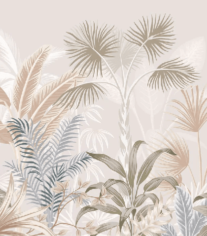 Papier peint panoramique jungle terracotta - Muralconcept
