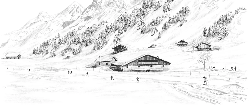 Papier peint Clusaz ski fond montagne Confins - Muralconcept