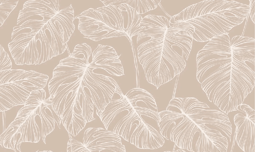 Papier peint feuille monstera sable - Muralconcept