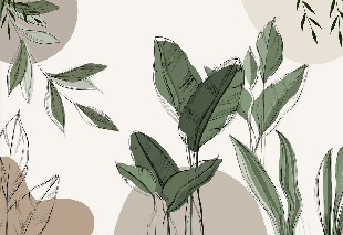Panorama-Tapete Vegetal Graphic Taupe