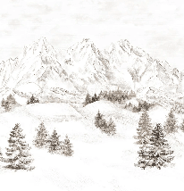 Papier peint montagne massif des Alpes - Muralconcept