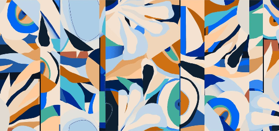 Papier peint abstrait vibrant - Muralconcept