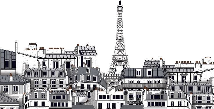 Papier peint Français les toits Parisiens - Muralconcept