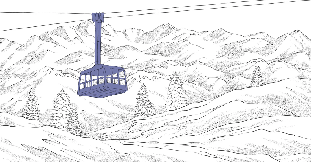 Papier peint La Plagne télécabine bleu, XXL, tendance