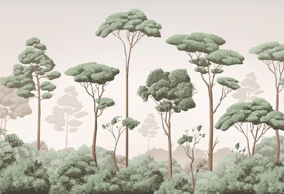 Tapete „Leichter Wind im Pinienwald“