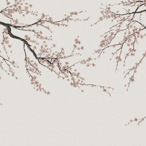 Papier peint panoramique Sakura beige, XXL, tendance
